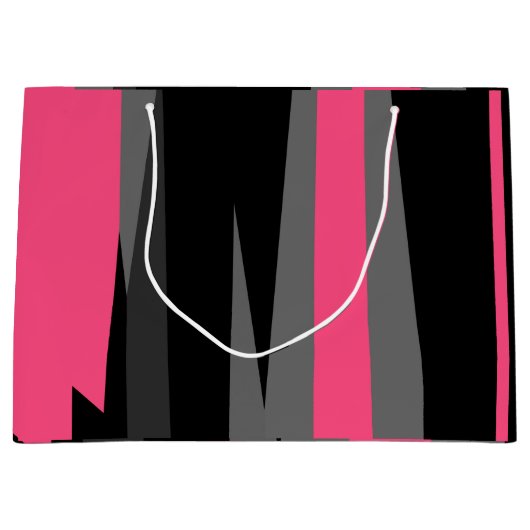 Rosa Schwarz und Grau Große Geschenktüte (Vorderseite)