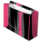 Rosa Schwarz und Grau Große Geschenktüte (Vorderseite Schrägansicht)