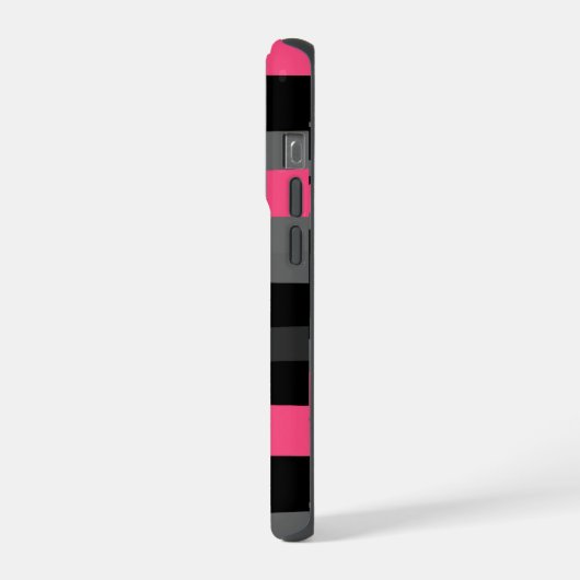 Rosa Schwarz und Grau iPhone Hülle (Linke Seite)