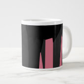 Rosa Schwarz und Grau Jumbo-Tasse (Vorderseite Rechts)