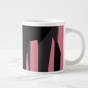 Rosa Schwarz und Grau Jumbo-Tasse