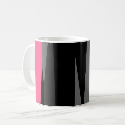 Rosa Schwarz und Grau Kaffeetasse (Vorderseite Links)