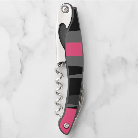 Rosa Schwarz und Grau Kellnermesser (Vorderseite)