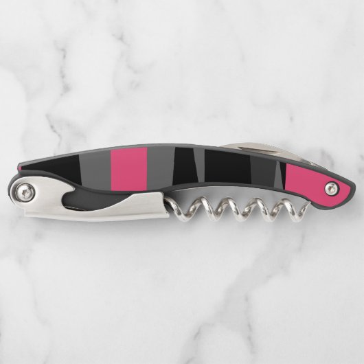 Rosa Schwarz und Grau Kellnermesser (Vorderseite)