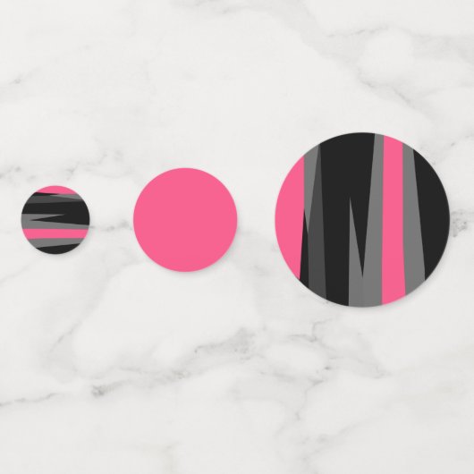 Rosa Schwarz und Grau Konfetti (Vorderseiten)