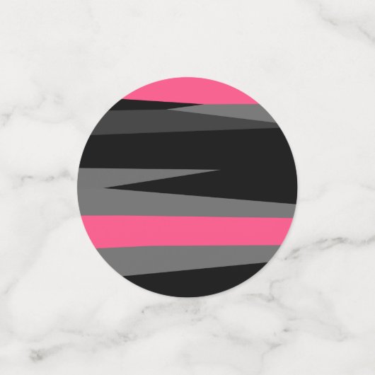 Rosa Schwarz und Grau Konfetti (Klein Vorderseite)