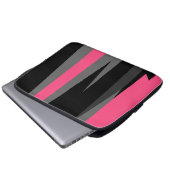 Rosa Schwarz und Grau Laptopschutzhülle (Vorne Knopf)