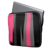 Rosa Schwarz und Grau Laptopschutzhülle (Vorderseite Links)