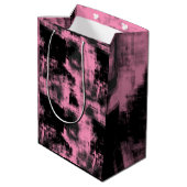 Rosa Schwarz und Grau Mittlere Geschenktüte (Rückseite Schrägansicht)