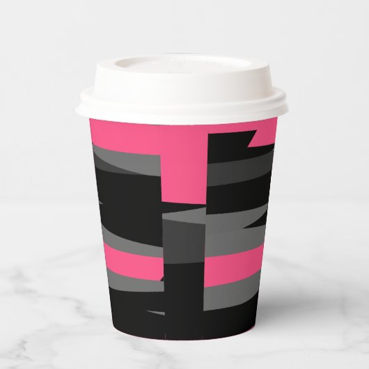 Rosa Schwarz und Grau Pappbecher (Links)