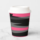 Rosa Schwarz und Grau Pappbecher (Vorderseite)