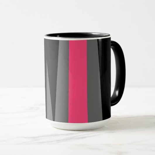 Rosa Schwarz und Grau Tasse (VorderseiteRechts)