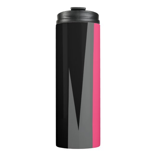 Rosa Schwarz und Grau Thermosbecher (Vorderseite)