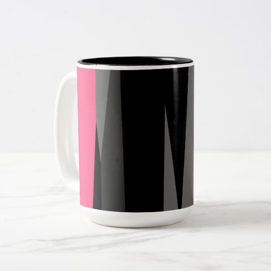 Rosa Schwarz und Grau Zweifarbige Tasse (Vorderseite Links)