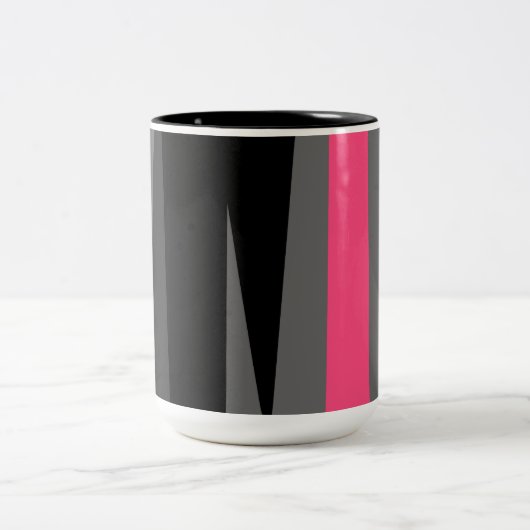 Rosa Schwarz und Grau Zweifarbige Tasse (Mittel)