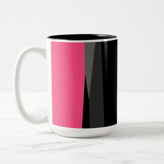 Rosa Schwarz und Grau Zweifarbige Tasse (Links)