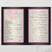 Rosa, Schwarz und Silber-Hochzeitsprogramm (Rückseite)