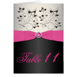 Rosa, Schwarz und Silberne Tischnummer (Script)