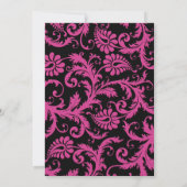 Rosa, Schwarz und Silberner Abschluss Einladung (Rückseite)