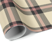Rosa, Schwarz und Tan Kariert Geschenkpapier (Rolleneckpunkt)
