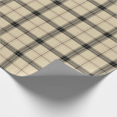 Rosa, Schwarz und Tan Kariert Geschenkpapier (Ecke)