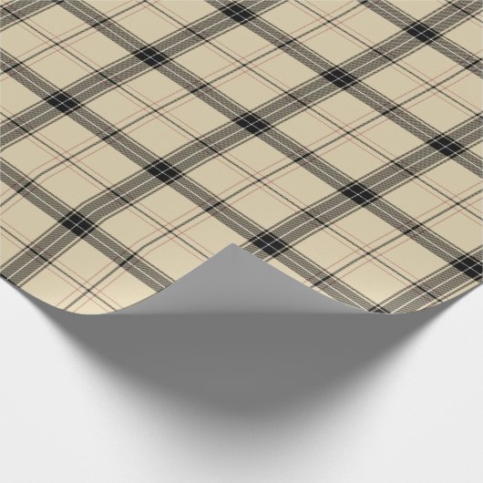 Rosa, Schwarz und Tan Kariert Geschenkpapier (Ecke)