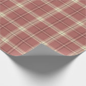 Rosa, Schwarz und Tan Kariert Geschenkpapier (Ecke)