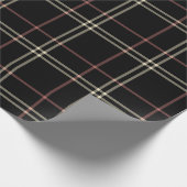 Rosa, Schwarz und Tan Kariert Geschenkpapier (Ecke)