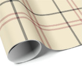 Rosa, Schwarz und Tan Kariert Geschenkpapier (Rolleneckpunkt)