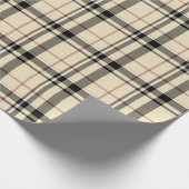 Rosa, Schwarz und Tan Kariert Geschenkpapier (Ecke)