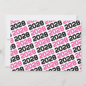 Rosa, Schwarz und Weiß Abschluss Foto Einladung (Rückseite)