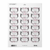 Rosa, Schwarz und Weiß Chic Adressetiketten (Vorne)