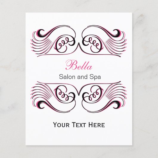 Rosa, Schwarz und Weiß Chic Business Flyer (Vorne)