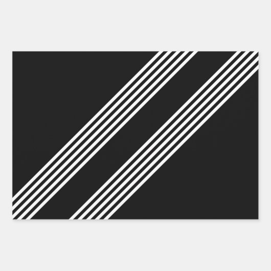 Rosa, Schwarz und Weiß Geschenkpapier Set (Vorderseite)