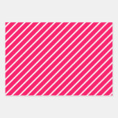Rosa, Schwarz und Weiß gestreift Geschenkpapier Set (Vorderseite 3)