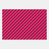 Rosa, Schwarz und Weiß gestreift Geschenkpapier Set (Vorderseite)
