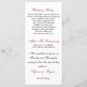 Rosa, Schwarz und Weiß Hochzeitsprogramm Programm (Rückseite)