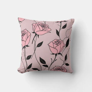 Rosa, Schwarz und Weiß Kissen