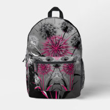 Rosa Schwarz und Weiß Löwenzahn Druck Cut Sew Tasc