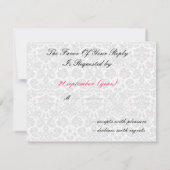 Rosa, Schwarz und Weiß-Rsvp-Karten RSVP Karte (Rückseite)