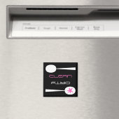 Rosa, Schwarz und Weiß, saubere oder dreckige Gesc Magnet (In Situ (Geschirrspüler))