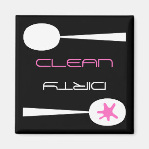 Rosa, Schwarz und Weiß, saubere oder dreckige Gesc Magnet