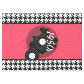 Rosa, schwarz und weiß Vintag Tischdecke (Vorderseite (Horizontal))