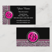 Rosa, Schwarz und Weiß Visitenkarte (Vorne/Hinten)