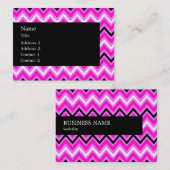 Rosa, schwarz und weiß Zigzag Visitenkarte (Vorne/Hinten)