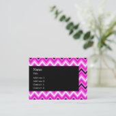 Rosa, schwarz und weiß Zigzag Visitenkarte (Stehend Vorderseite)