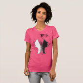 Rosa Schwarz und Weiß zwei Gesichter T-Shirt (Vorne ganz)