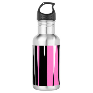 Rosa Schwarz/Weiß Abstrakt Edelstahlflasche