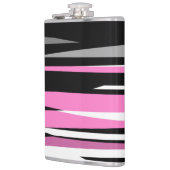 Rosa Schwarz/Weiß Abstrakt Flachmann (Links)