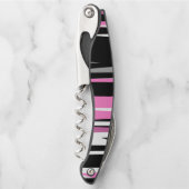 Rosa Schwarz/Weiß Abstrakt Kellnermesser (Vorderseite)